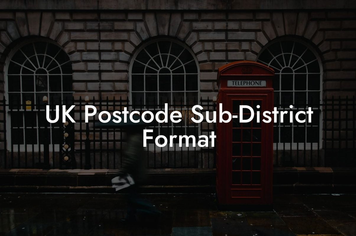 UK Postcode Sub-District Format