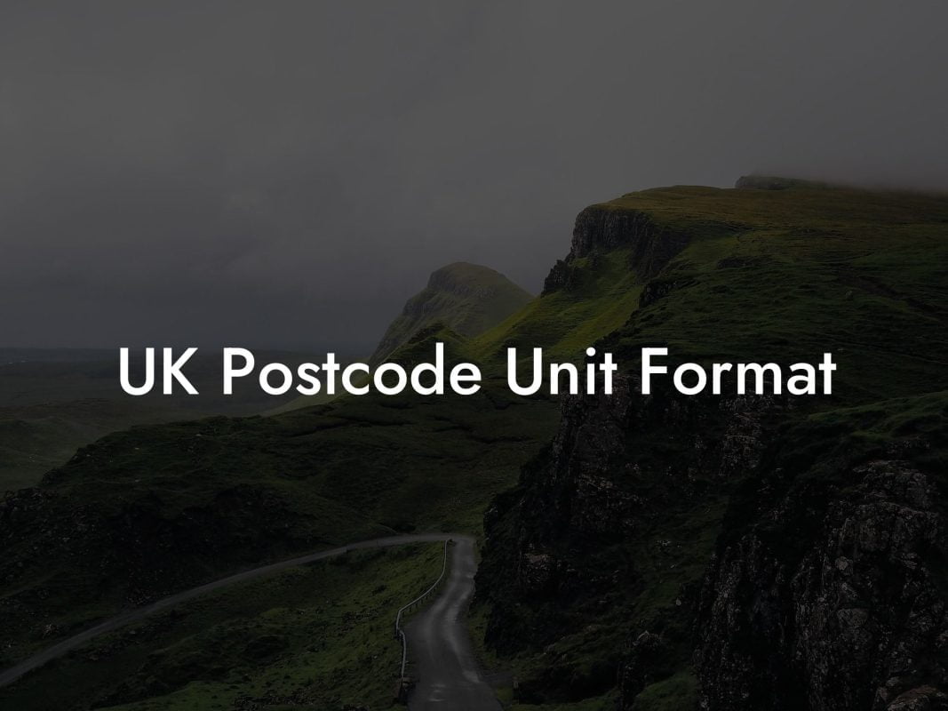 UK Postcode Unit Format