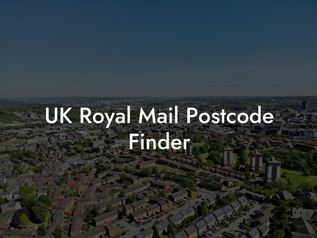 UK Royal Mail Postcode Finder