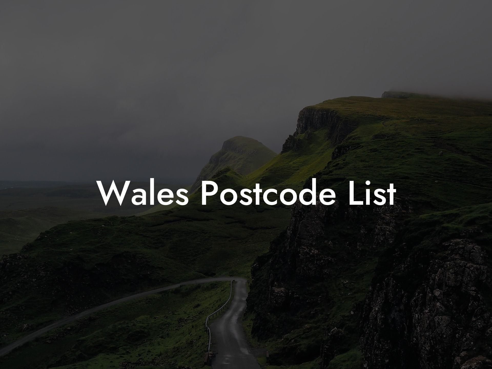 Wales Postcode List